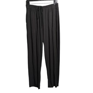 YALA Womens Black Buttersoft Jersey Lounge Pants L Drawstring Bamboo Spandex
